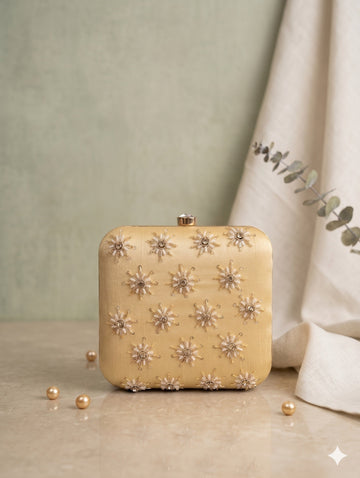 The Cosmic Blossom Square Clutch
