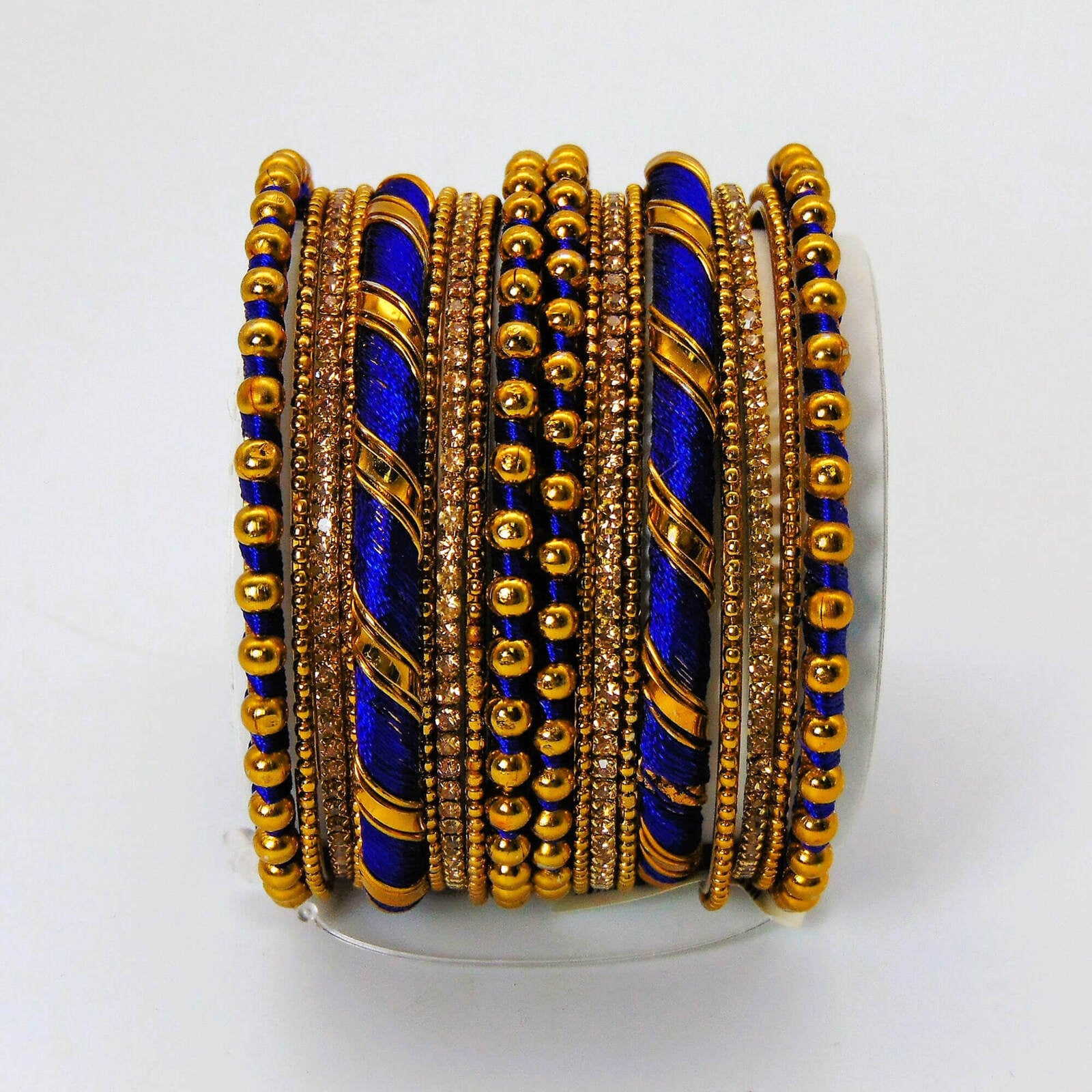 Beautiful Silky Threaded Royal Blue Bangles