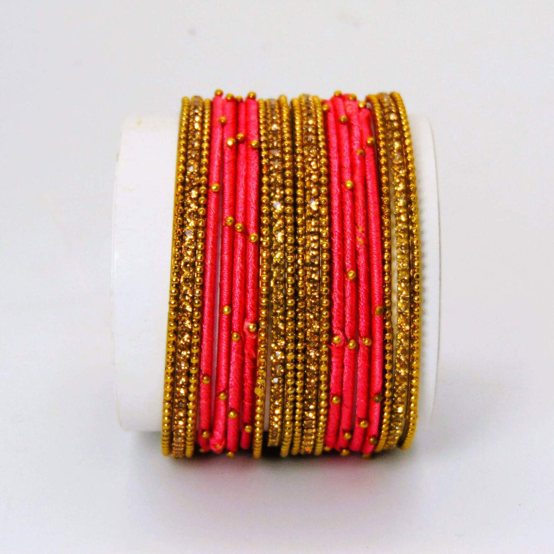 Beautiful Silky Threaded Red Orange Bangles