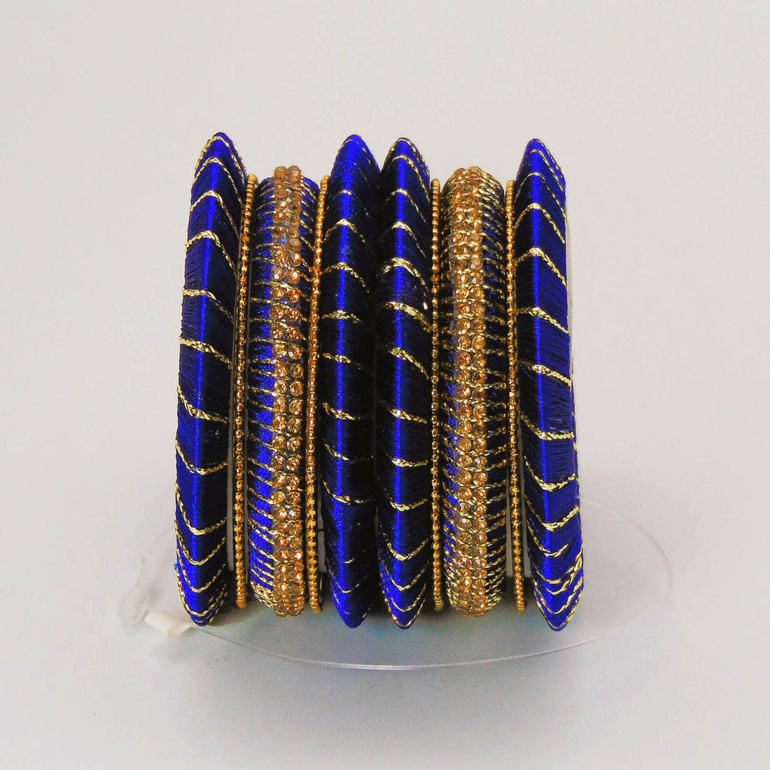 Gorgeous Silky Threaded Peacock Blue Bangles