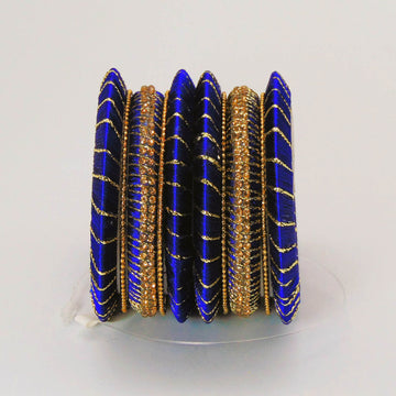 Gorgeous Silky Threaded Peacock Blue Bangles