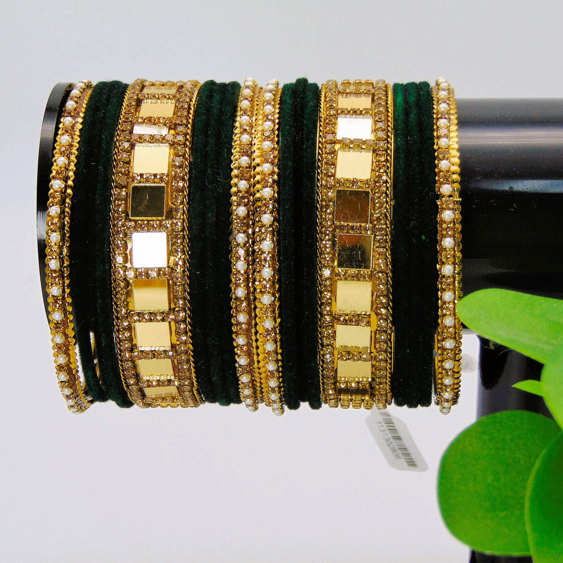 Beautiful Silky Velvet Dark Green Bangles