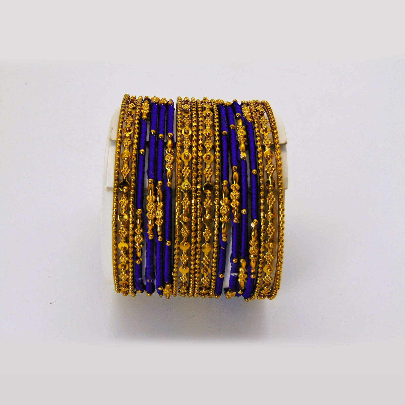 Beautiful Silky Threaded Blue Colored Bangles