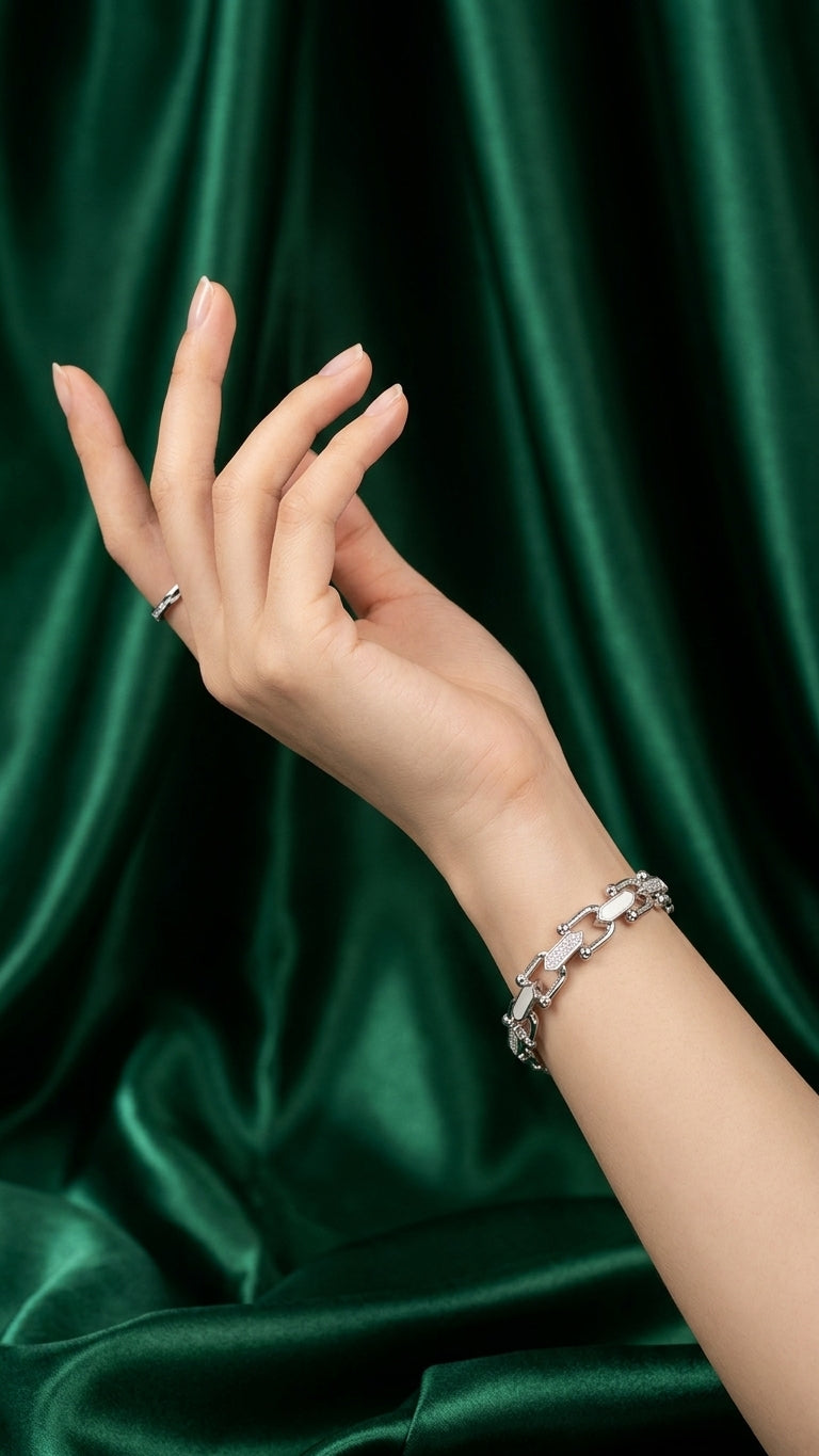 Bracelets With Cubic Zirconia Crystals.