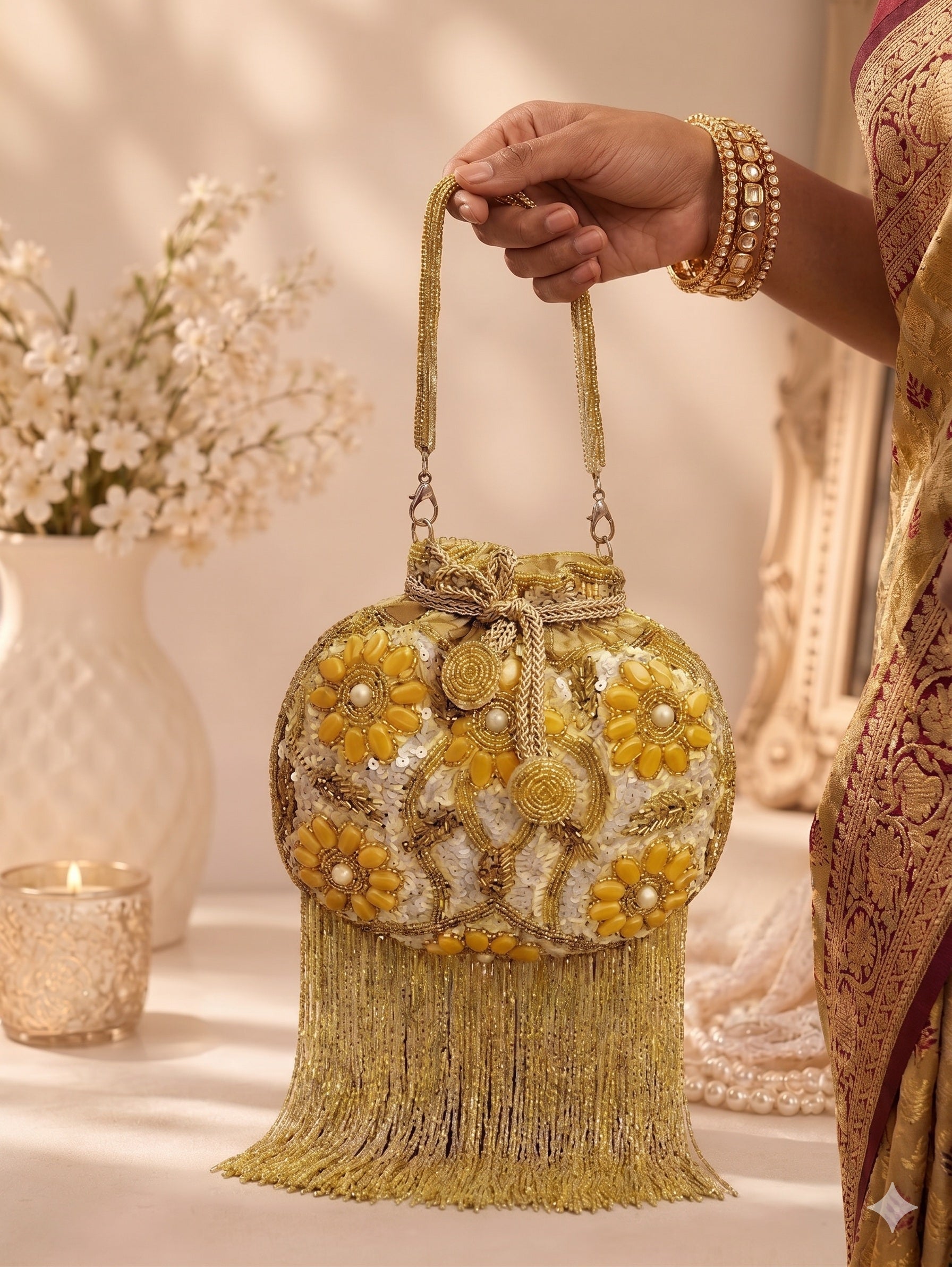 Gilded Marigold Potli
