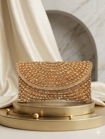 Golden Amber Crystal Clutch