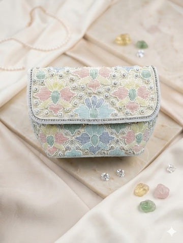 Intricate Crystal & Seed Bead Bag