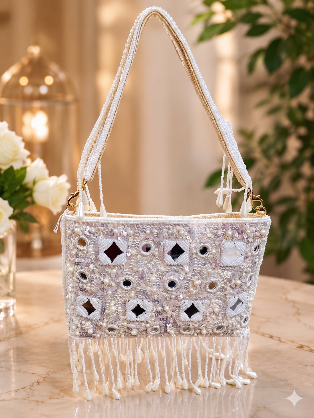 Iridescent Sequin & Mirror Handbag
