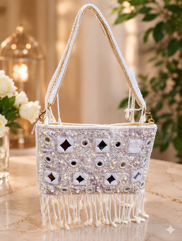 Iridescent Sequin & Mirror Handbag