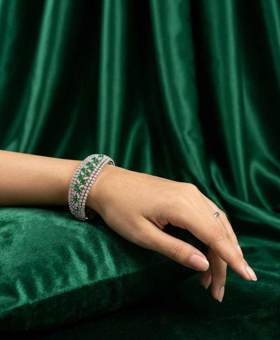 Elegant bracelets featuring brilliant cubic zirconia stones