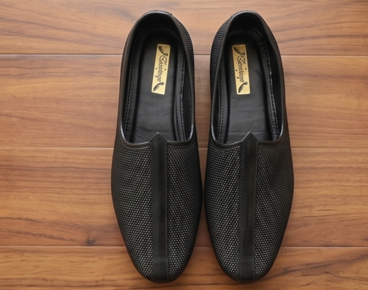 Embossed Brown Formal Slip-On Shoes