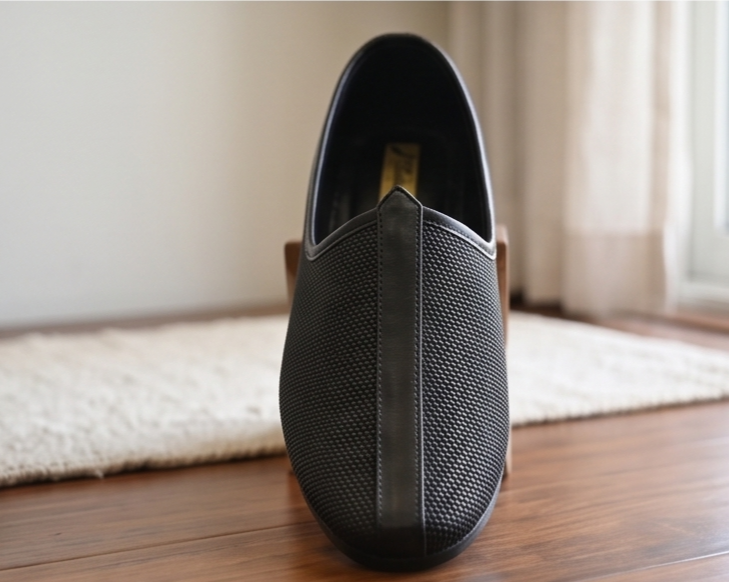 Embossed Brown Formal Slip-On Shoes