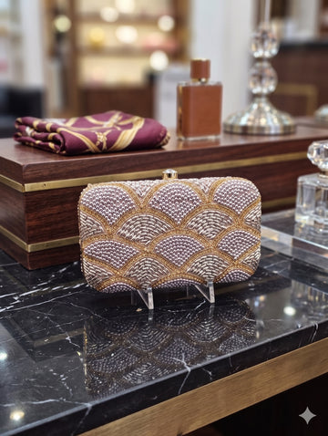 Majestic Wave Beaded Clutch