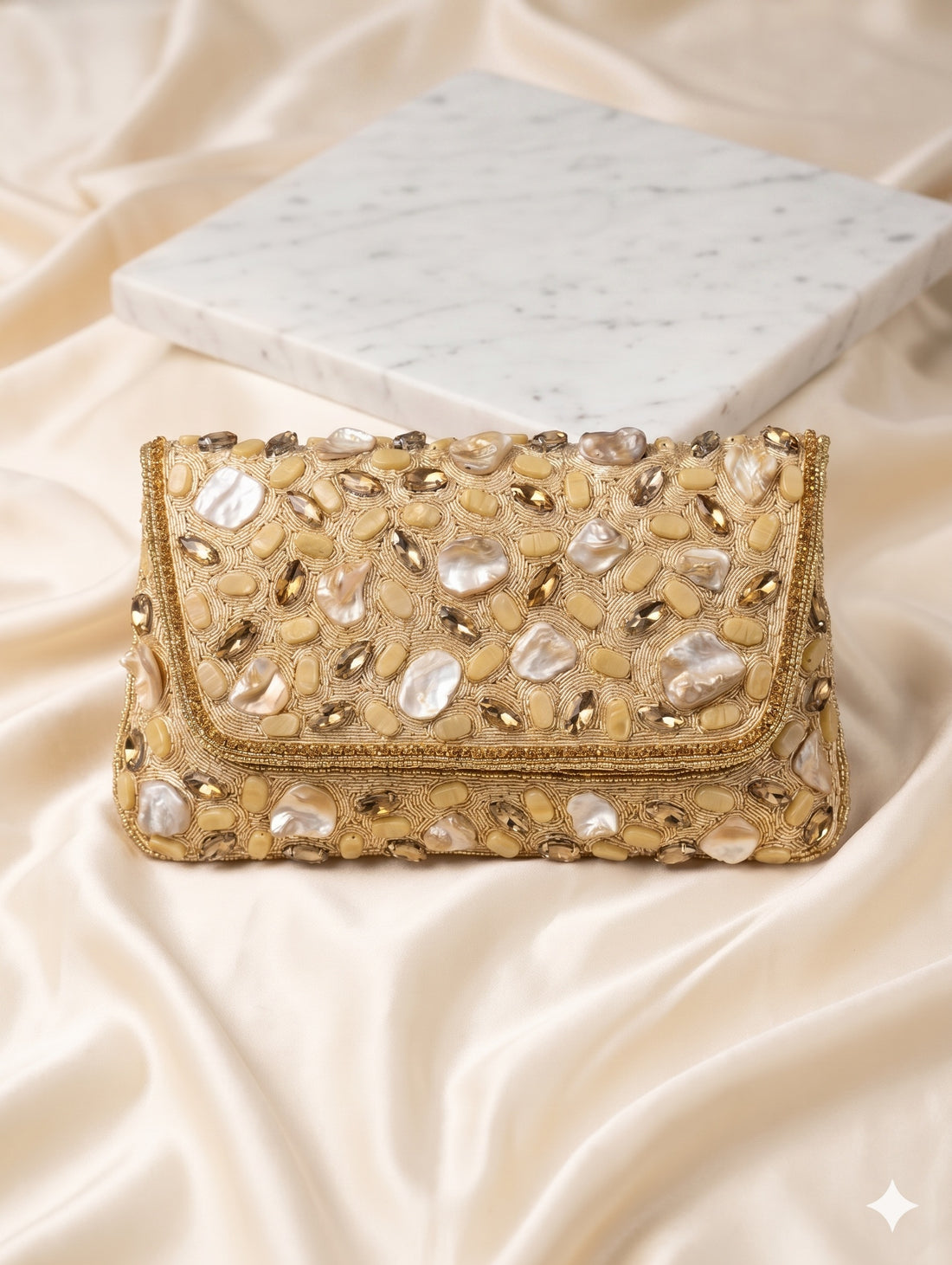 Shell Stone Bridal Clutch