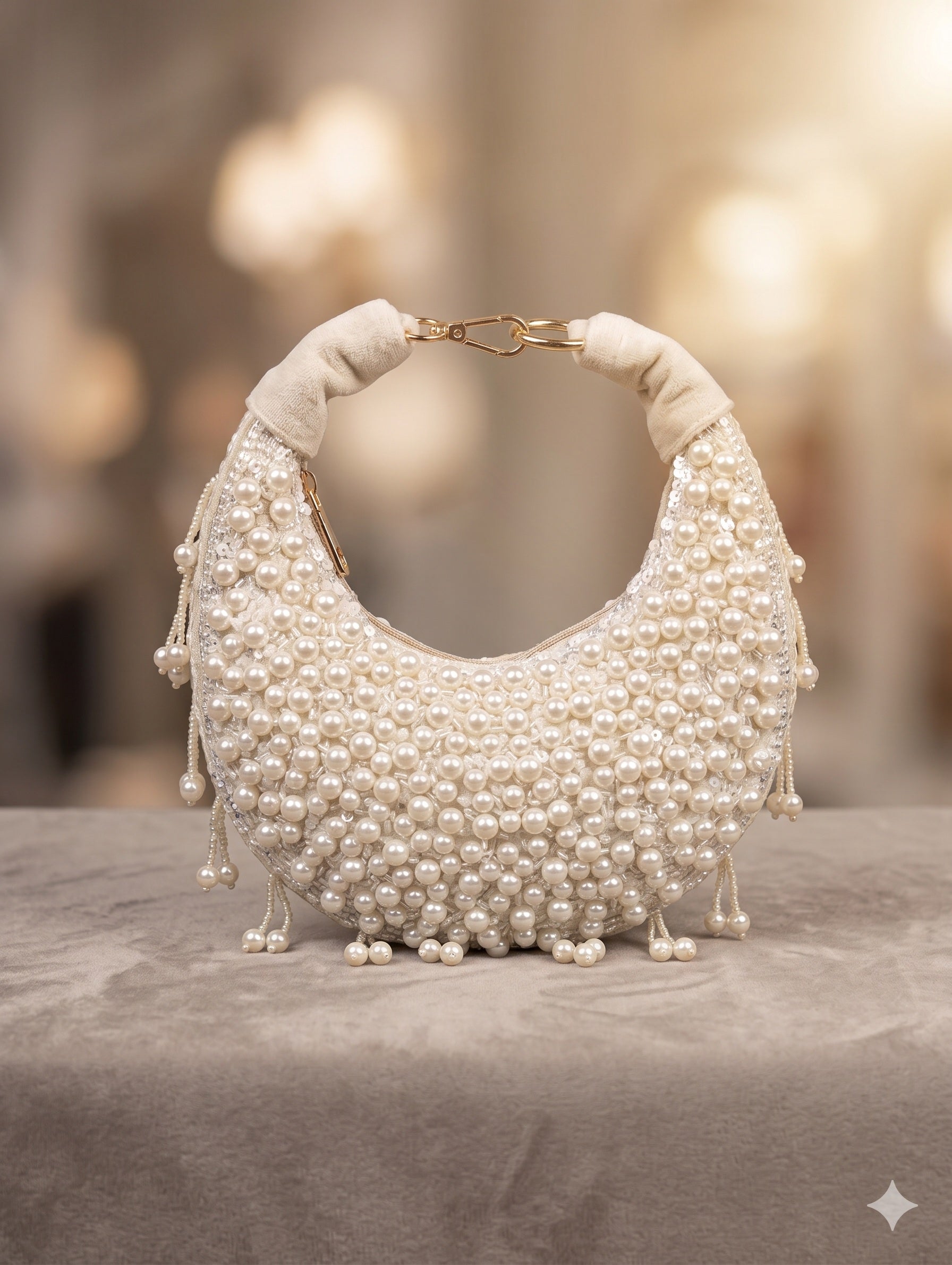 The Classic Pearl Hoop Clutch