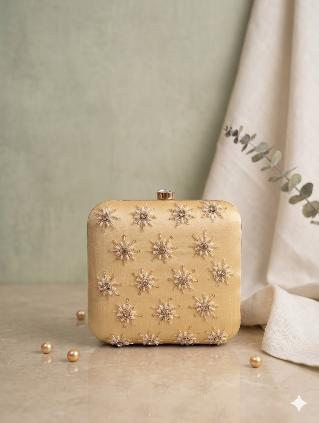 The Cosmic Blossom Square Clutch