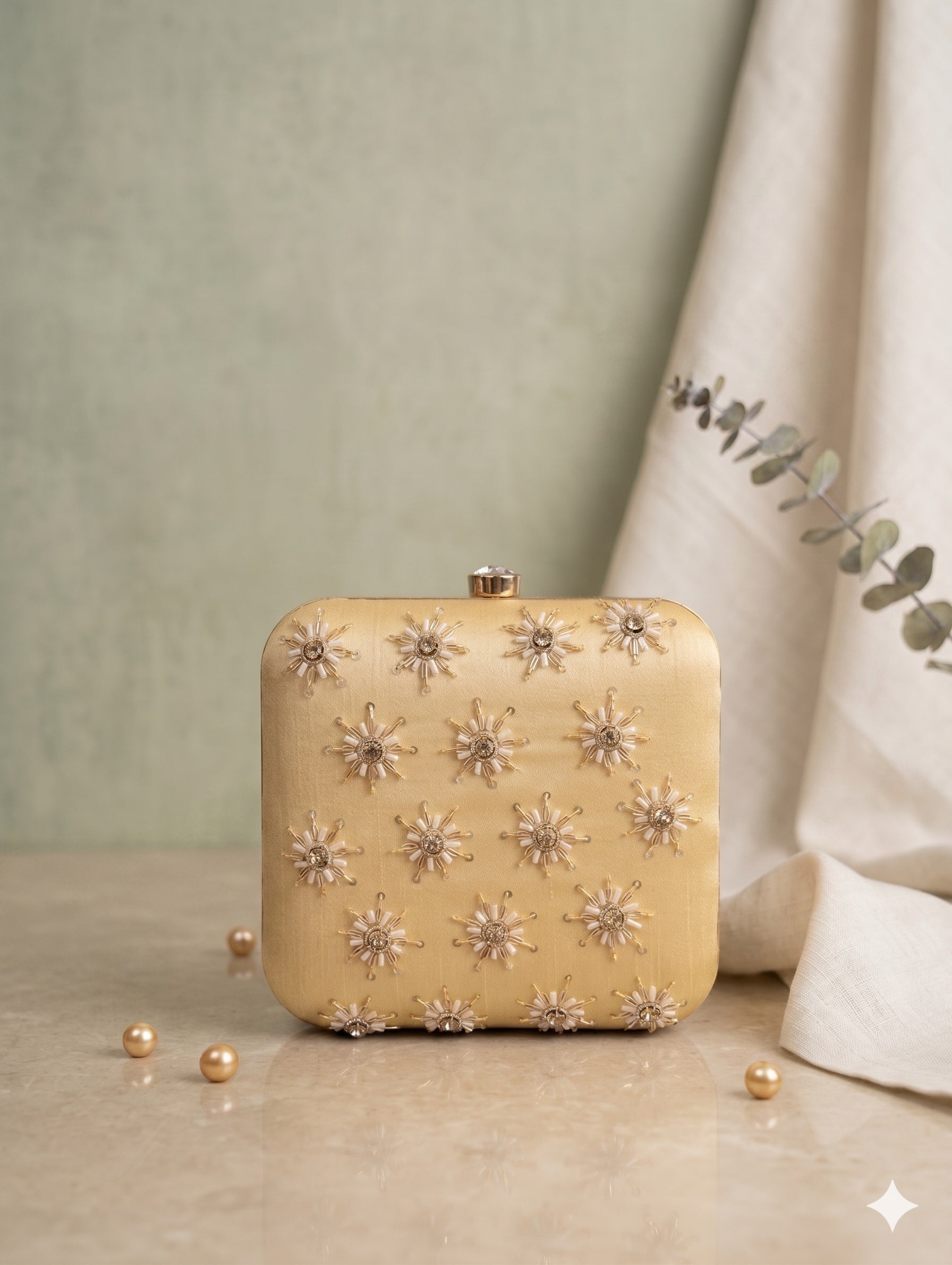 The Cosmic Blossom Square Clutch