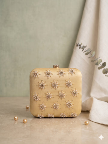 The Cosmic Blossom Square Clutch