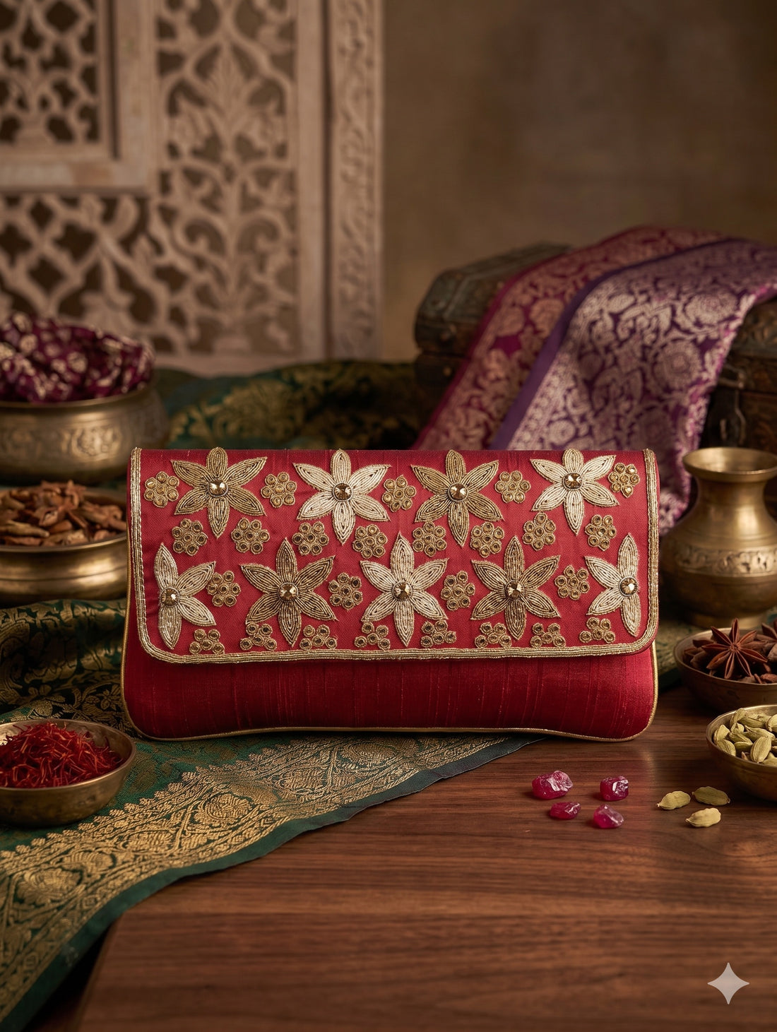 The Crimson Petal Statement Clutch