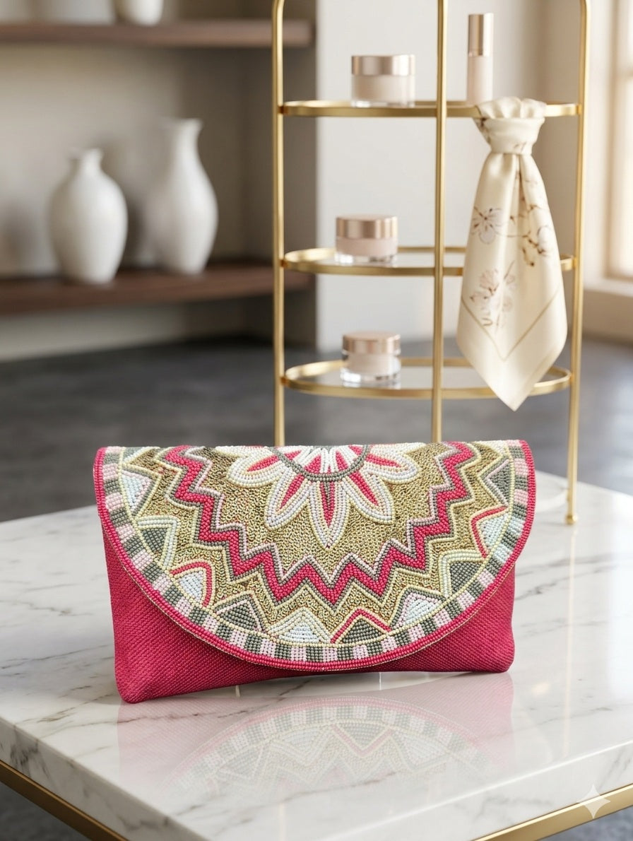 The Mosaic Crimson Evening Bag