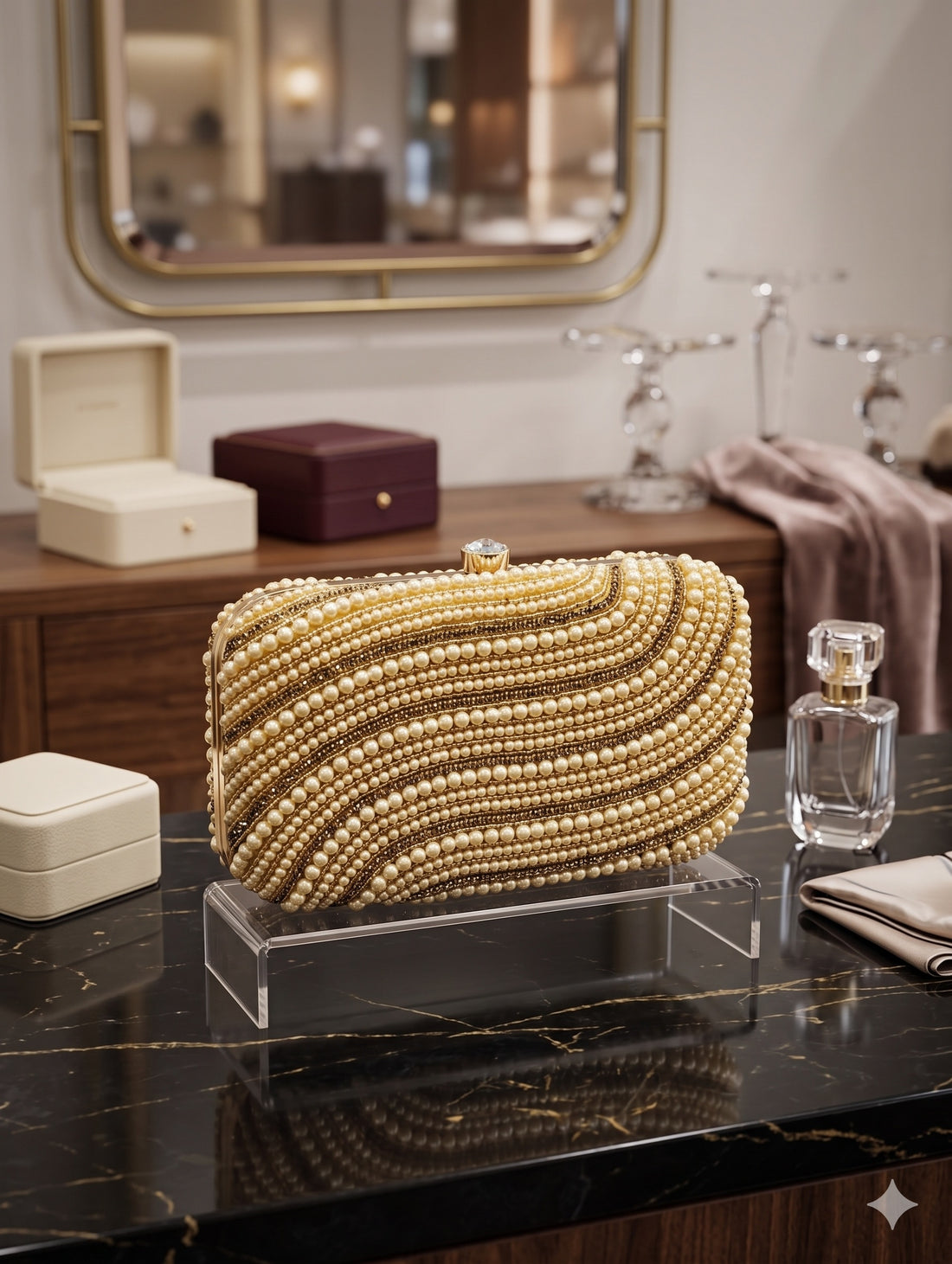 The Pearl Cascade Luxury Clutch
