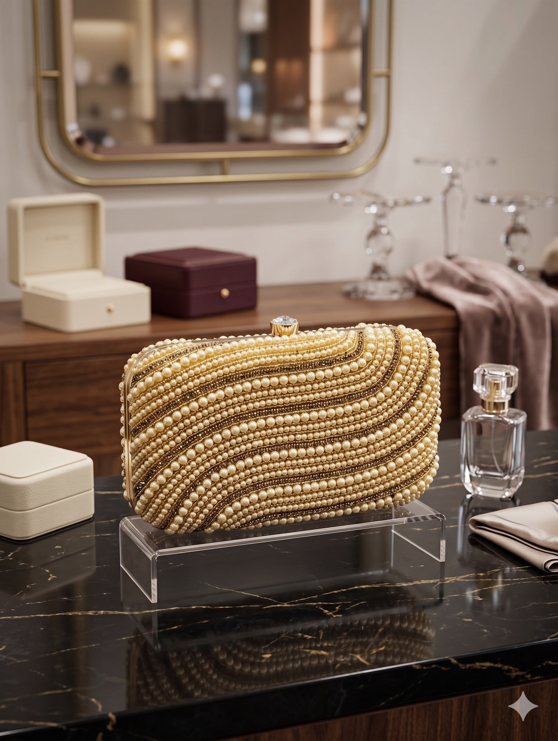 The Pearl Cascade Luxury Clutch