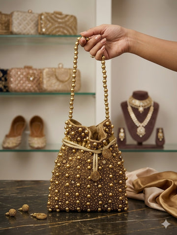 The Studded Gold Potli