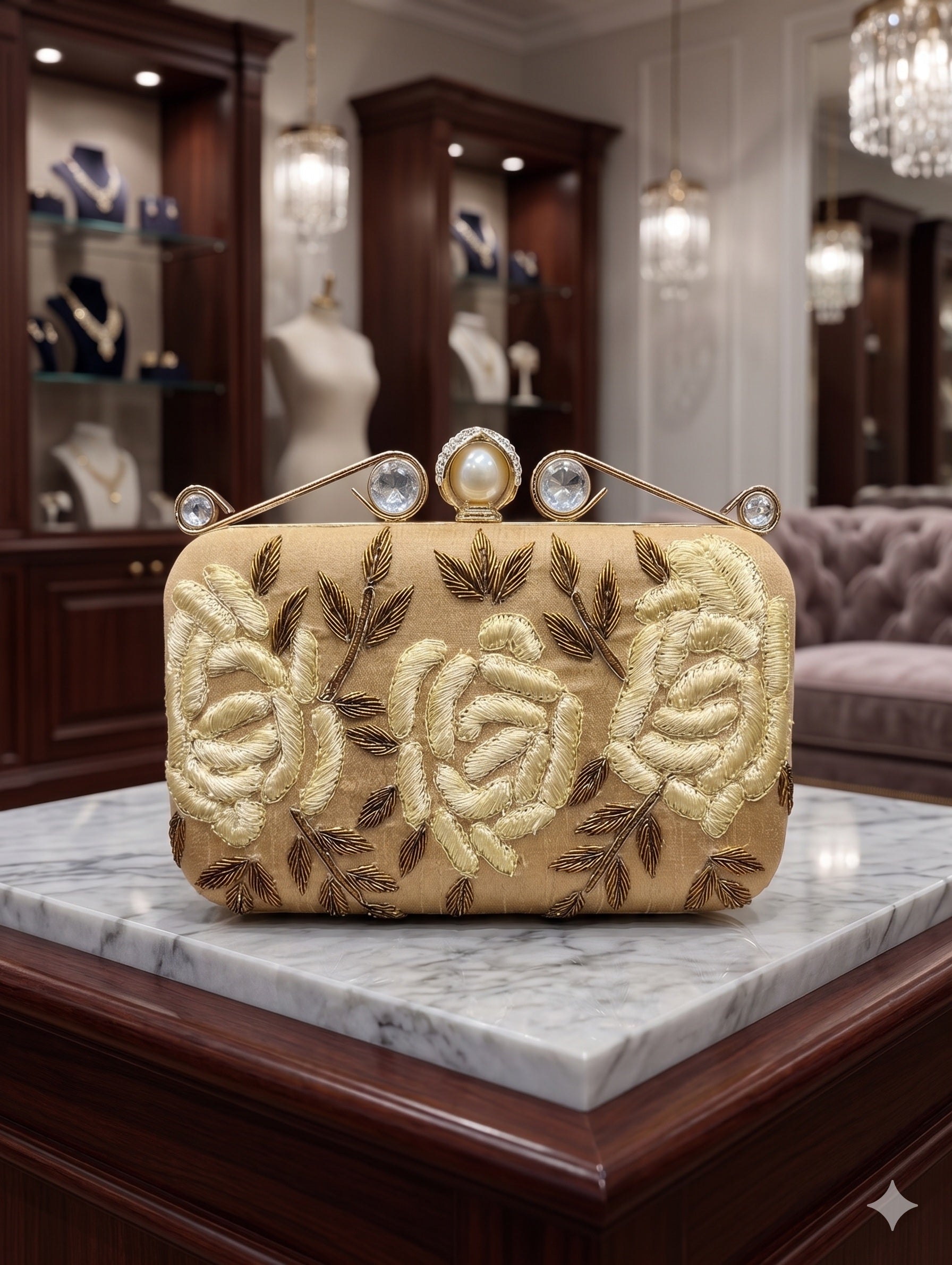 The Tiara Tussar Rose Clutch