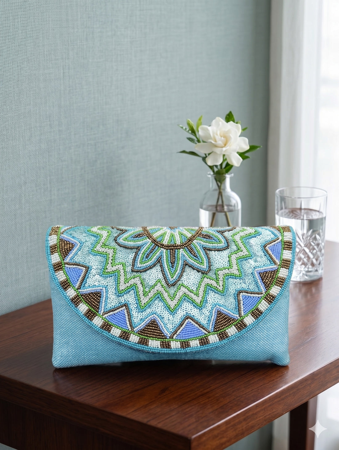 The Turquoise Mandala Clutch