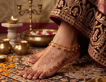 Traditional Indian Gold Ghungroo Anklet