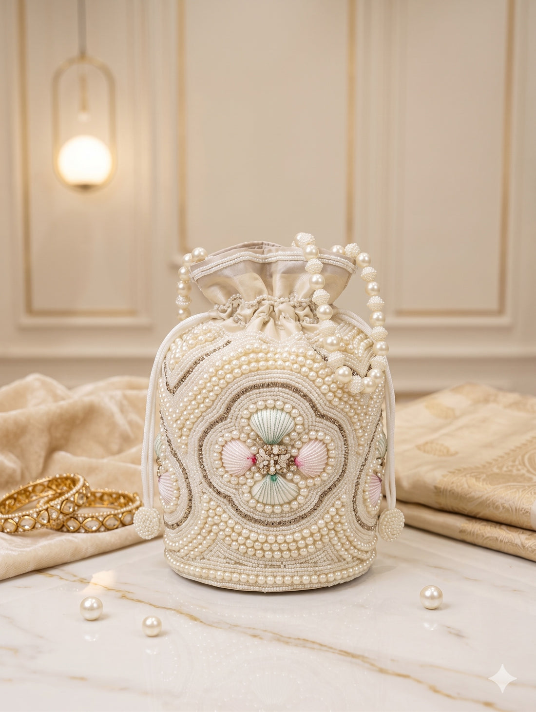 Zardozi Blossom Handcrafted Potli