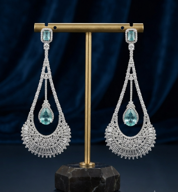 Silver long earring