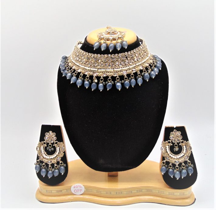 blue Bridal jewelry set