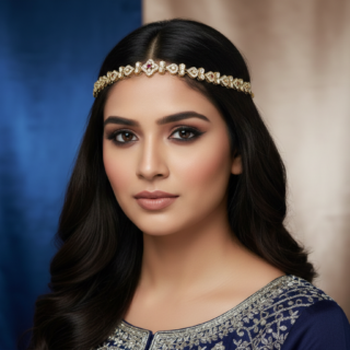 Royal Gold Filigree Sheesh Patti with Intricate Artisan Detailing