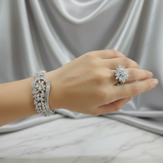 Elegant bracelets featuring brilliant cubic zirconia stones