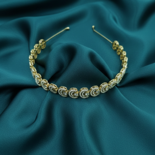 Royal Gold Filigree Sheesh Patti with Intricate Artisan Detailing