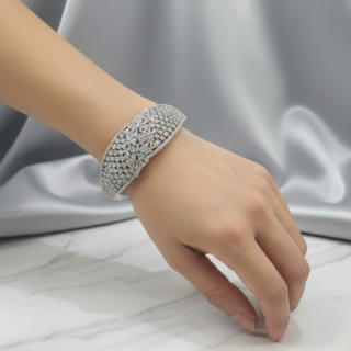 Elegant bracelets featuring brilliant cubic zirconia stones