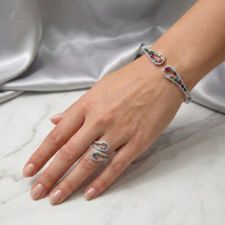 Elegant bracelets featuring brilliant cubic zirconia stones
