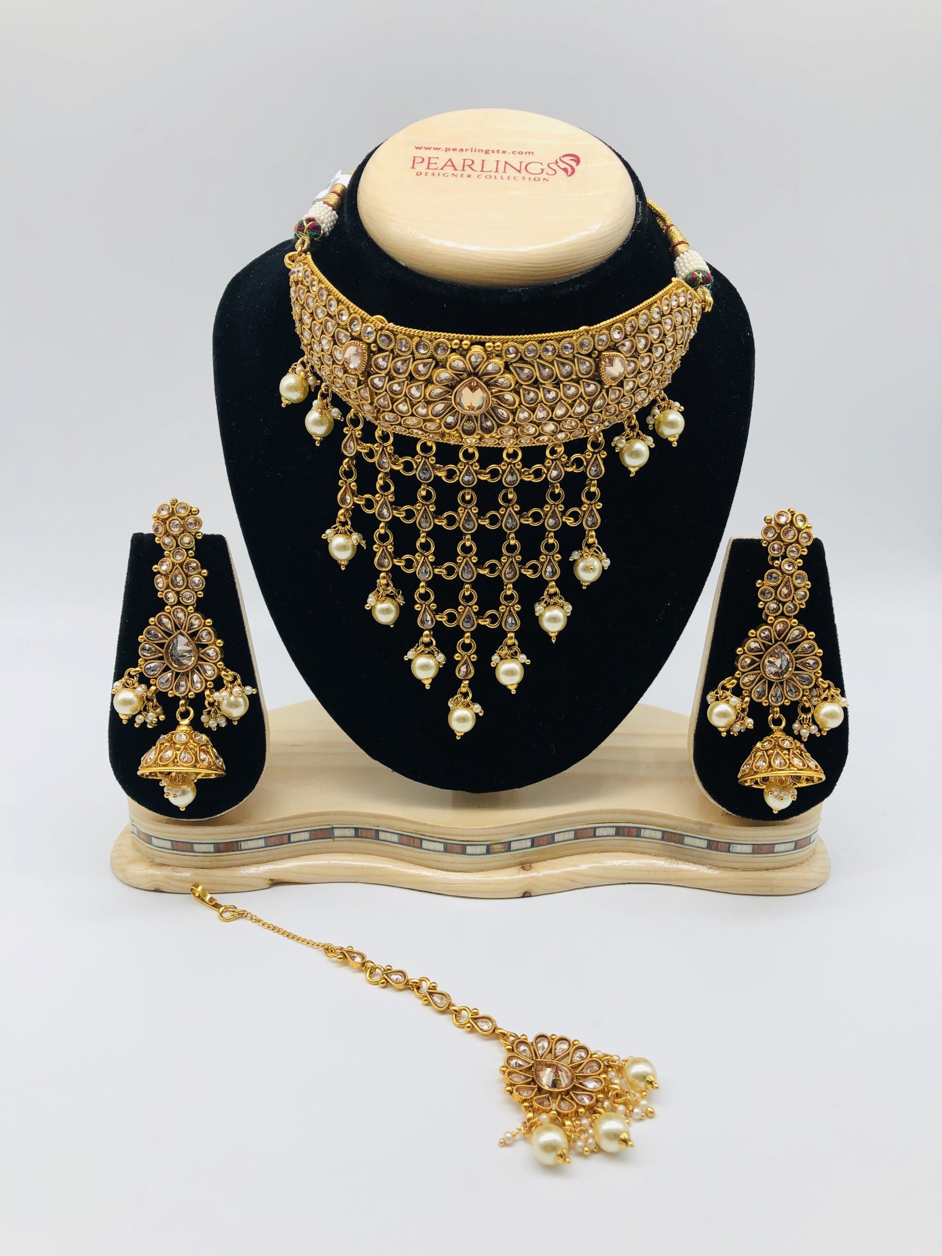 Indian Traditional Ethnic Gold Plated Choker Necklace For Women