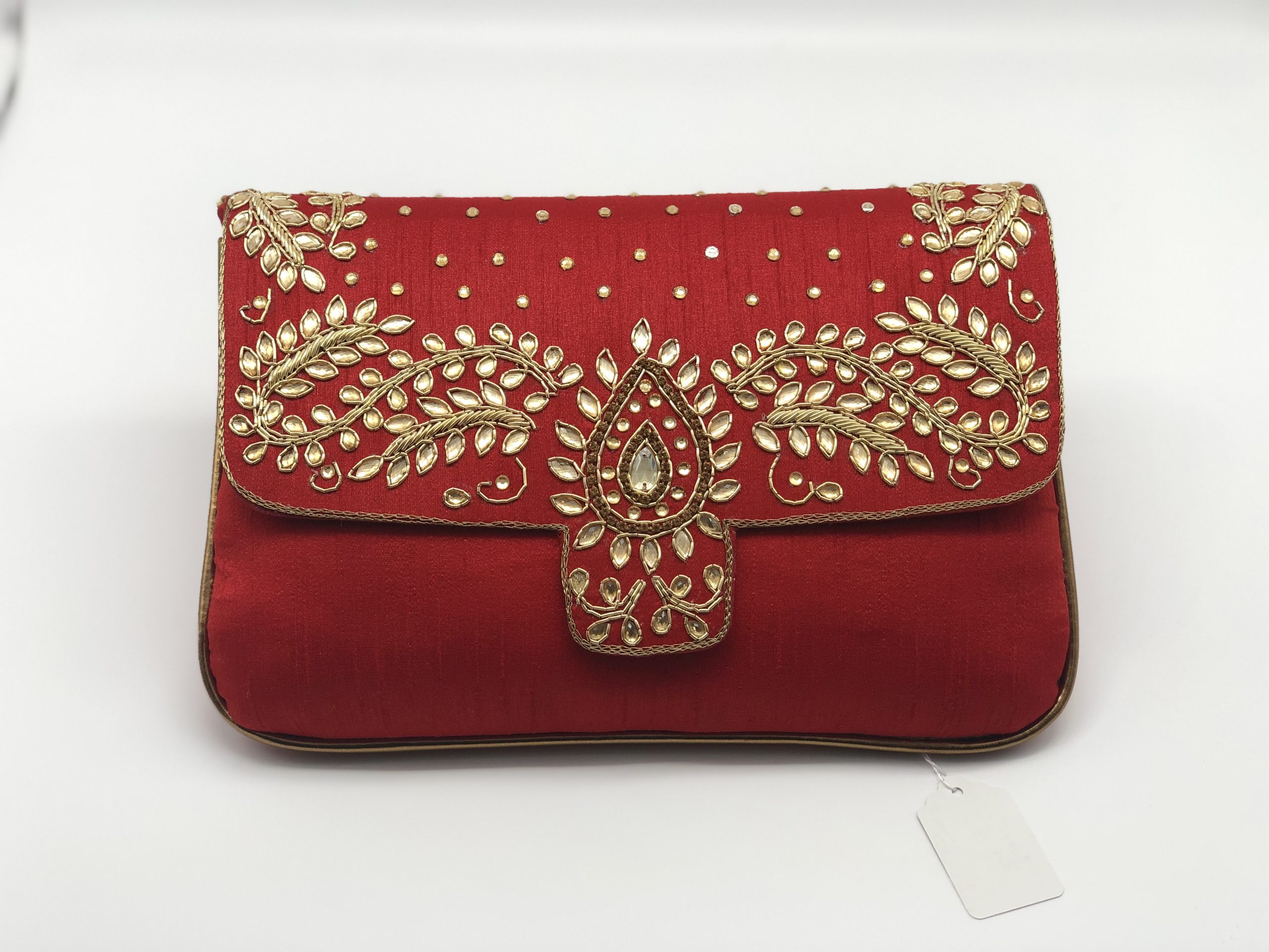 Buy Kuber Industries Hand Bag|PVC Laminated Floral Red Border Embroidery  Purse|Traditional Indian Handmade Shoulder bag with Golden Handle (Red)  Online at Best Prices in India - JioMart.