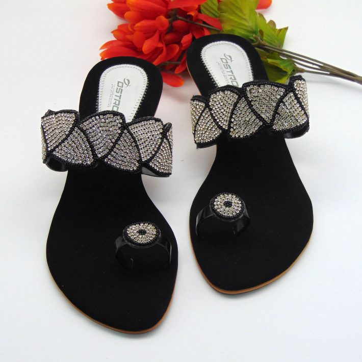 Beautiful Black Toe Ring Heels