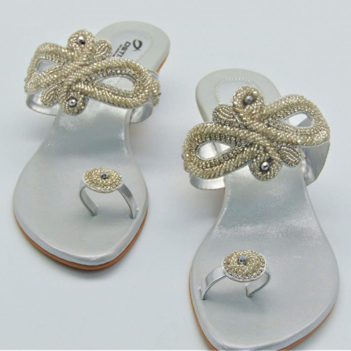 Dangly Silver Designer Sandals