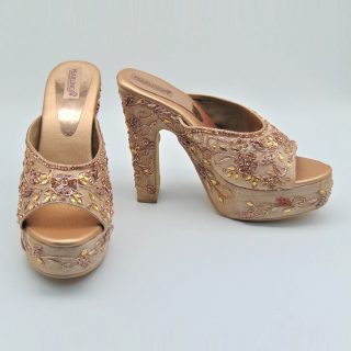Designer Rose Gold Chunky Heels