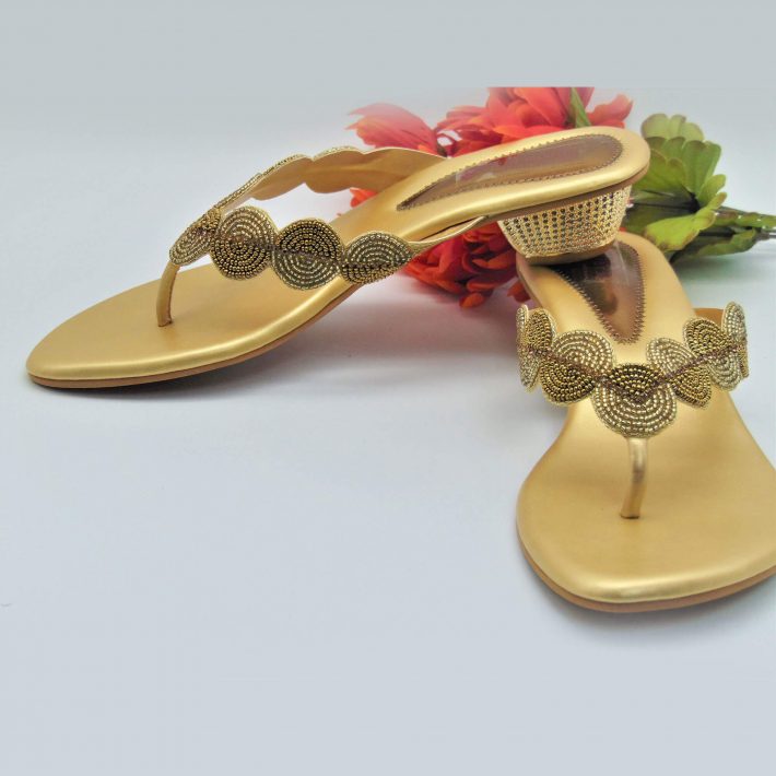 Gold Bronze Designer Sandals