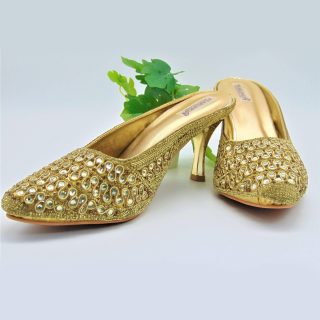 Golden Designer Classy Pointy Heels