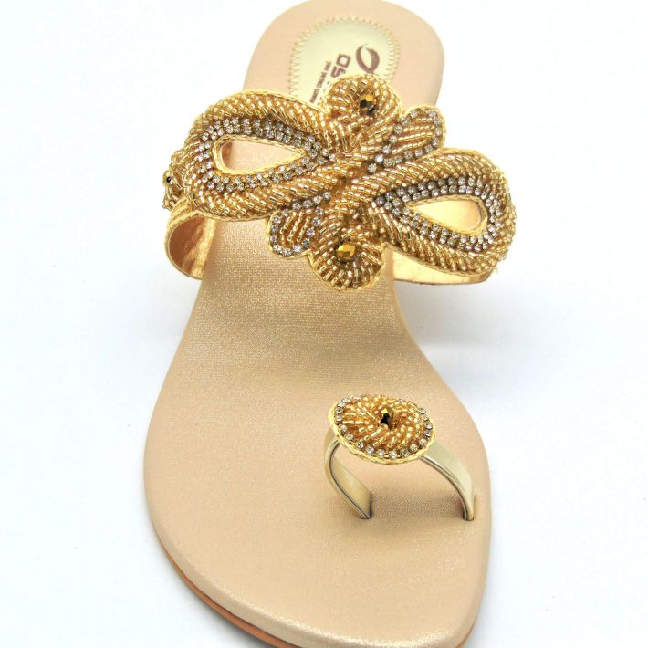 Golden Designer Sandals