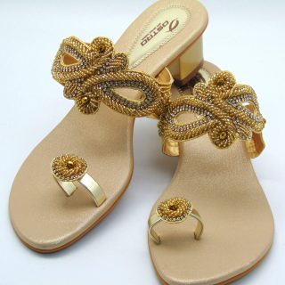 Golden Designer Sandals
