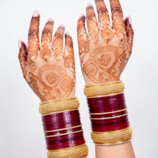 Traditional Bridal Bangles with Intricate Carvings