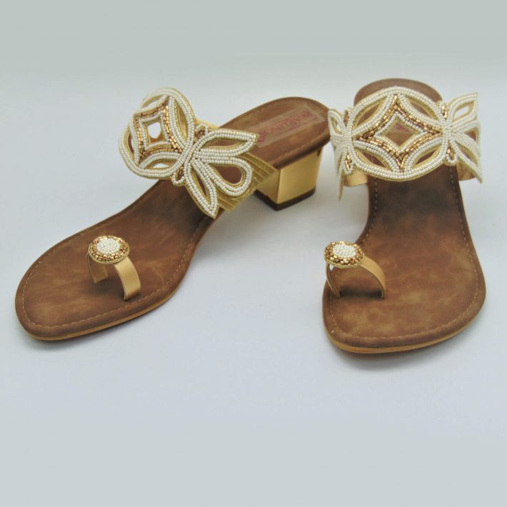 Pearly Leaves Designer Sandals