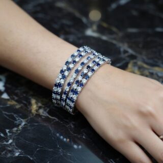 High-Brilliance CZ Crystal Bangles in Luxurious Silver Plating